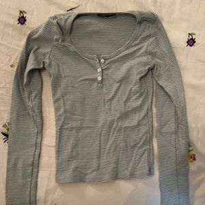 Green and white striped brandy Melville top